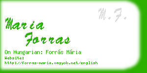 maria forras business card