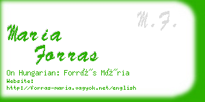 maria forras business card